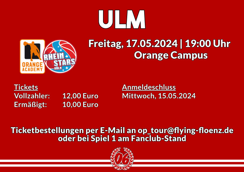 Auswärtsspiel in Ulm am 17.05.2024
